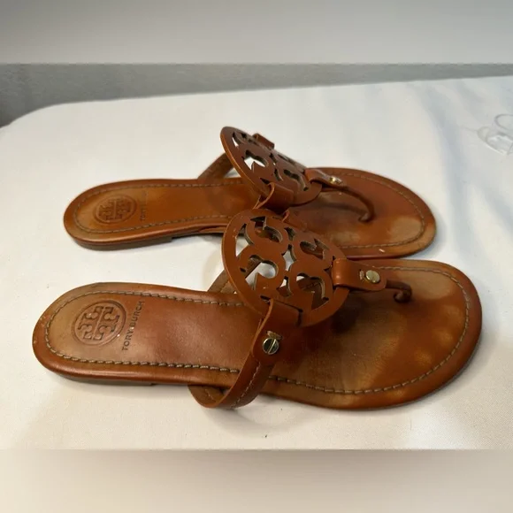 Tory Burch Miller Women’s Cognac/Brown Sandals| Size 9 1/2 - Picture 2 of 10